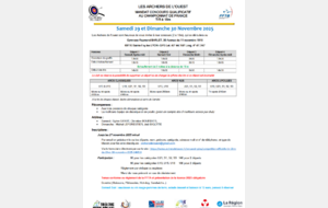 Compétition FFTA de tir à l'arc du 29 et 30 Novembre 2025